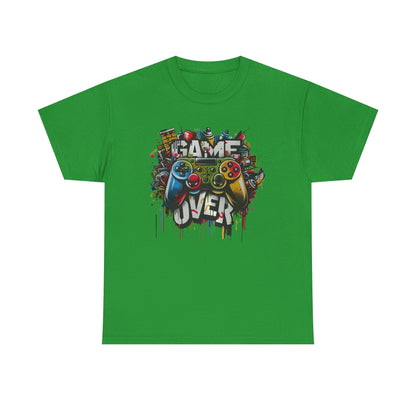 Game Over Unisex Heavy Cotton Tee, Gamer Shirt, Video Game Apparel, Casual Wear, Perfect Gift for Gamers, Birthday Gift, Fun Tee