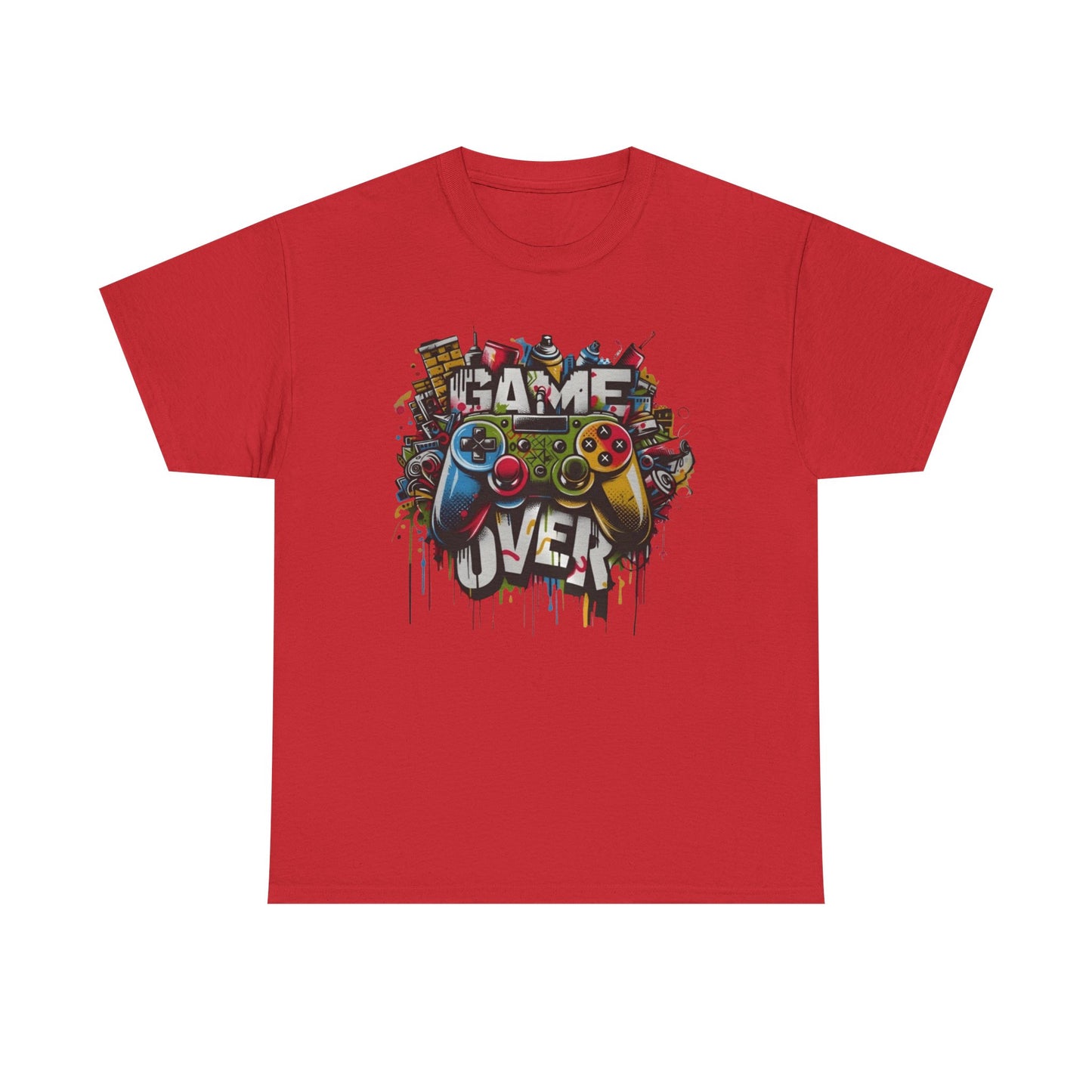 Game Over Unisex Heavy Cotton Tee, Gamer Shirt, Video Game Apparel, Casual Wear, Perfect Gift for Gamers, Birthday Gift, Fun Tee