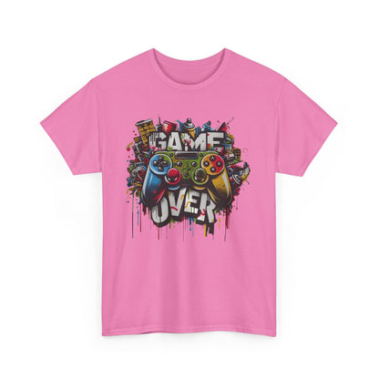 Game Over Unisex Heavy Cotton Tee, Gamer Shirt, Video Game Apparel, Casual Wear, Perfect Gift for Gamers, Birthday Gift, Fun Tee