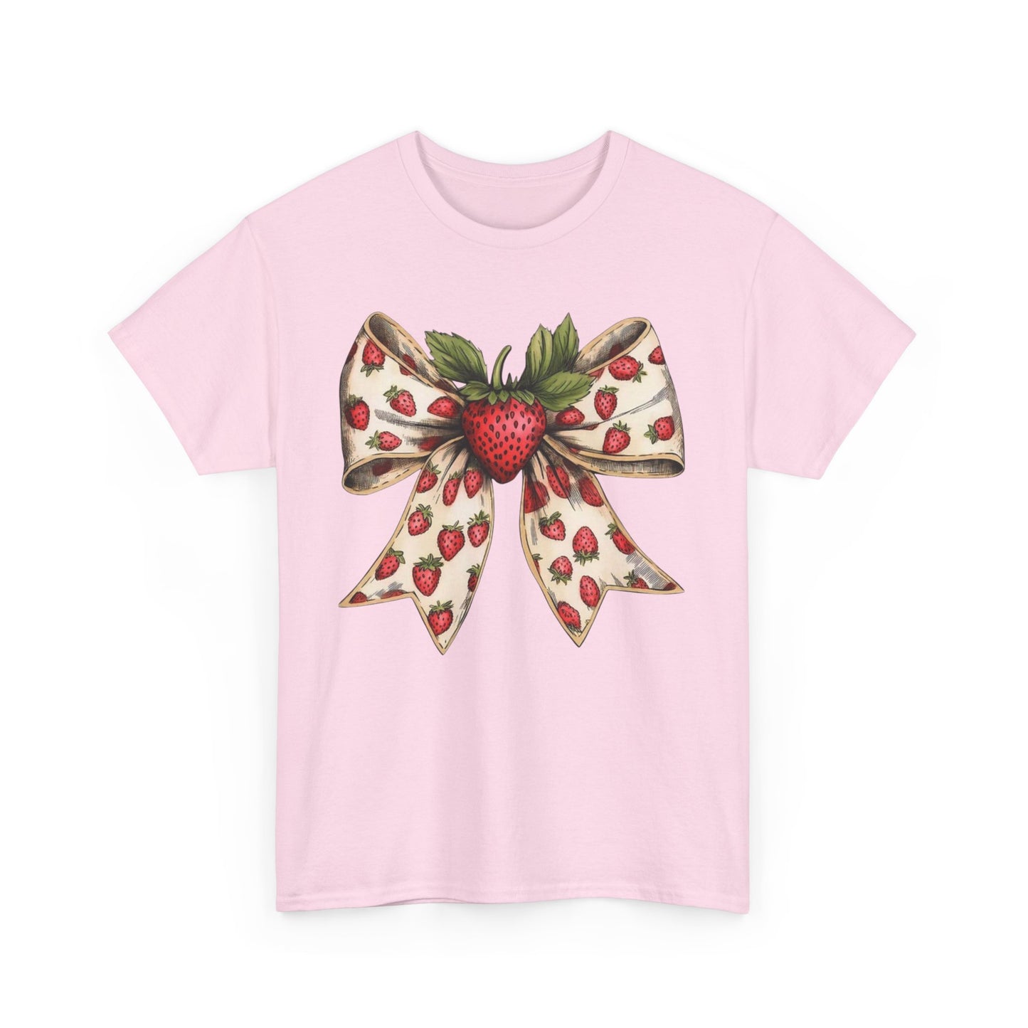 Strawberry Bow Graphic Tee - Cute Summer Shirt, Gift for Her, Berry Lover Apparel, Spring Fashion, Casual Outfit