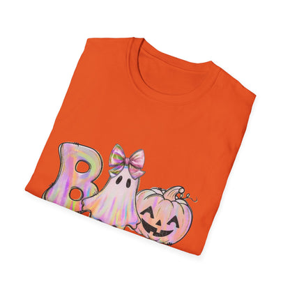 Halloween Ghost Unisex Softstyle T-Shirt, Spooky Tee, Fall Apparel, Pumpkin Shirt, Boo T-Shirt,Halloween Costume
