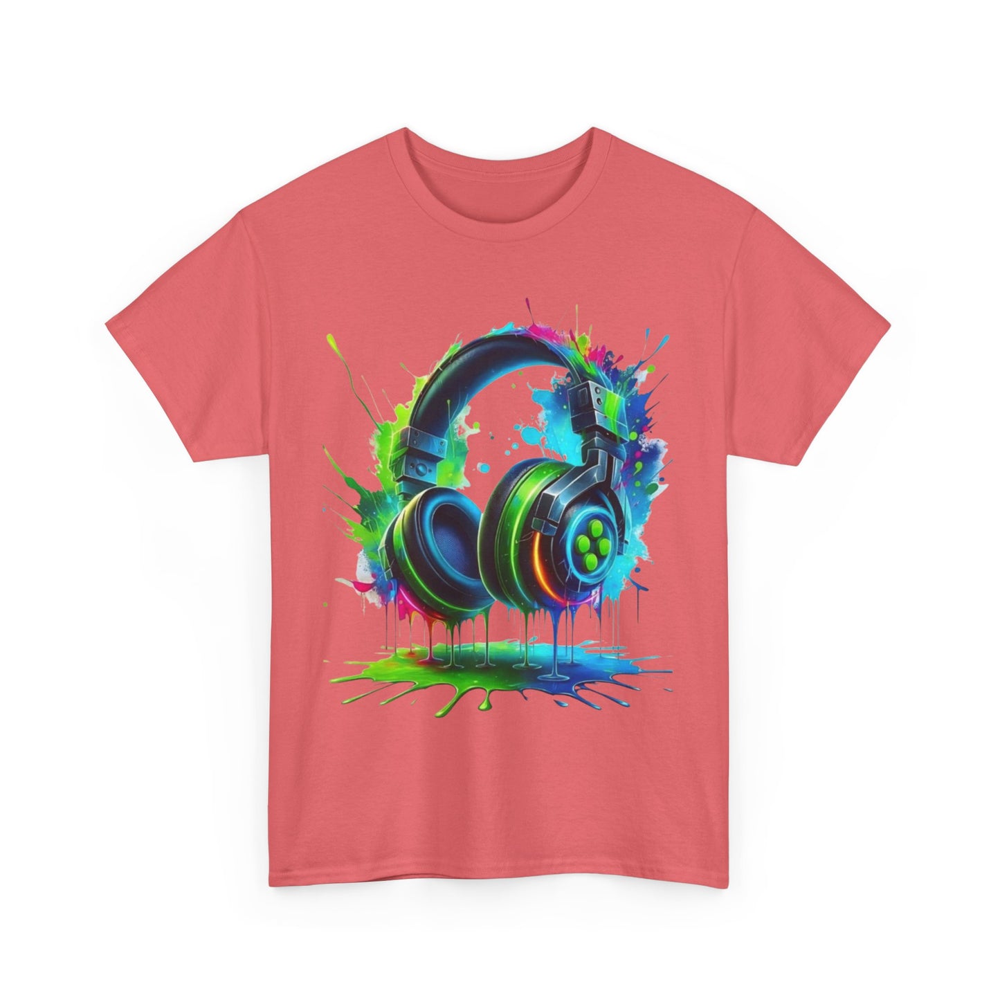Colorful Headphones Tee, Unisex Music Lover T-Shirt, Perfect Gift for Musicians, Vibrant Graphic Cotton Shirt, Fun Casual Wear