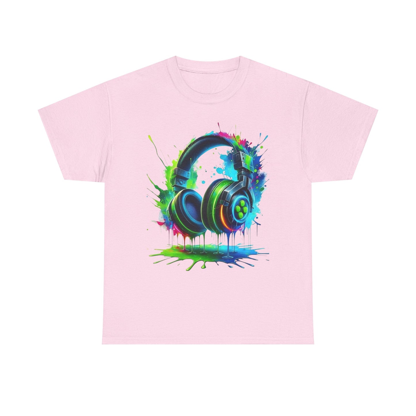 Colorful Headphones Tee, Unisex Music Lover T-Shirt, Perfect Gift for Musicians, Vibrant Graphic Cotton Shirt, Fun Casual Wear