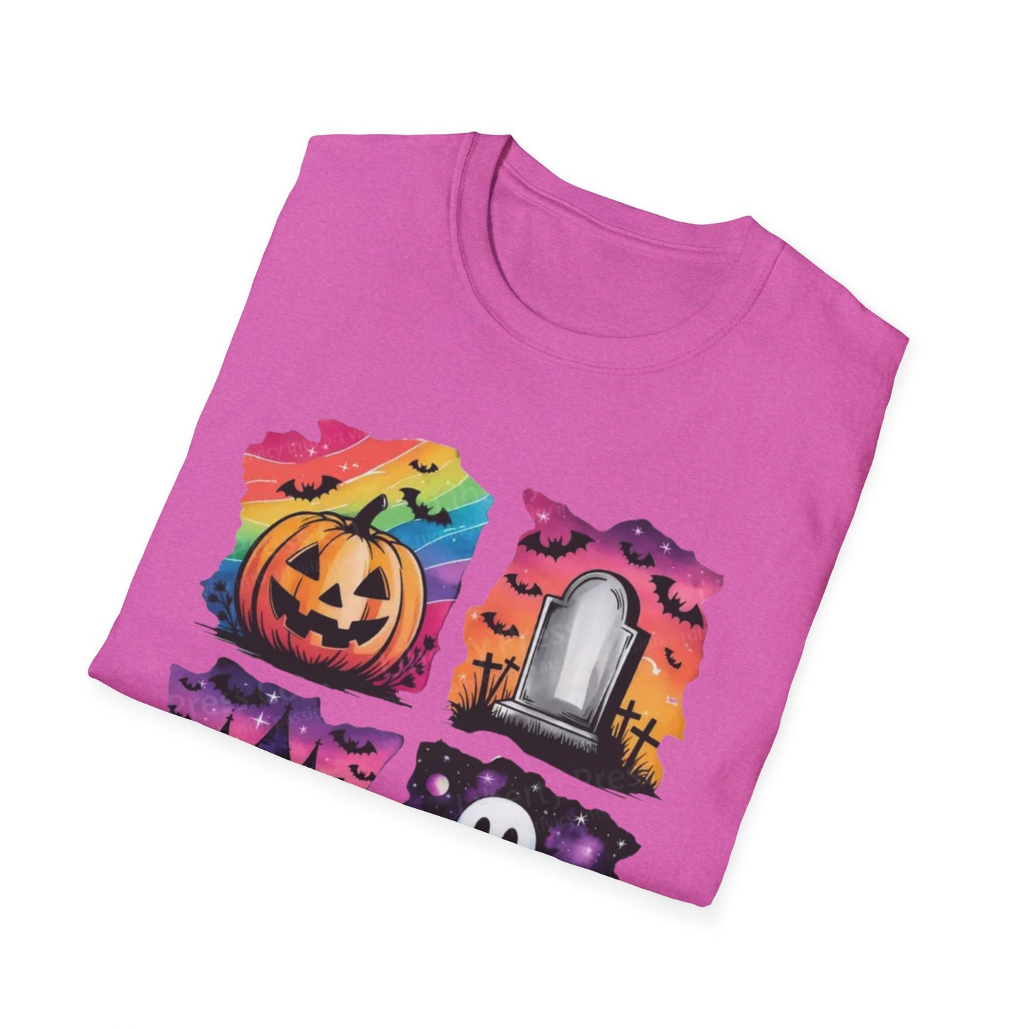 Halloween Graphic Tee, Spooky Season T-Shirt, Unisex Halloween Shirt, Witchy Apparel, October Festive Wear, Ghost and Pumpkin Tee