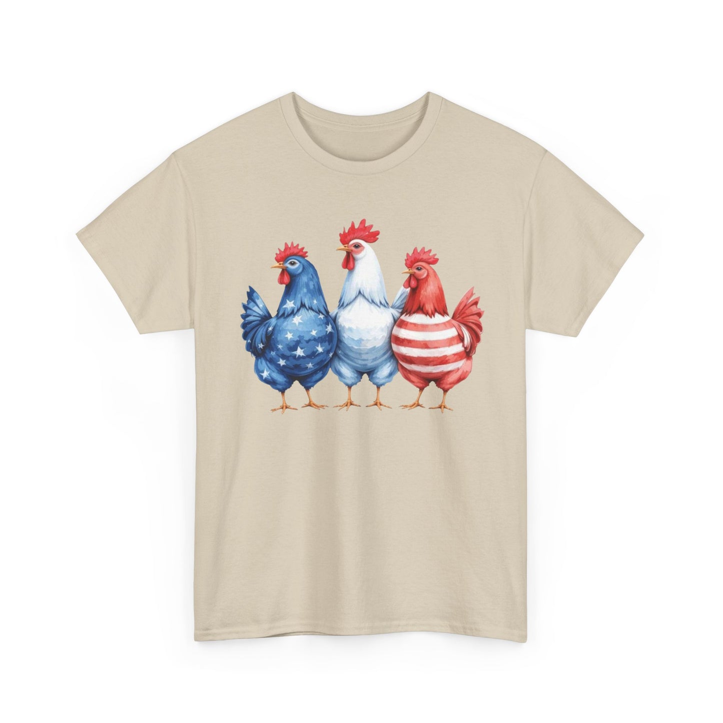 Patriotic Chicken Tee - Cute Farm Animal Shirt, Summer BBQ, Independence Day, Gift for Friends, Unisex Casual Wear
