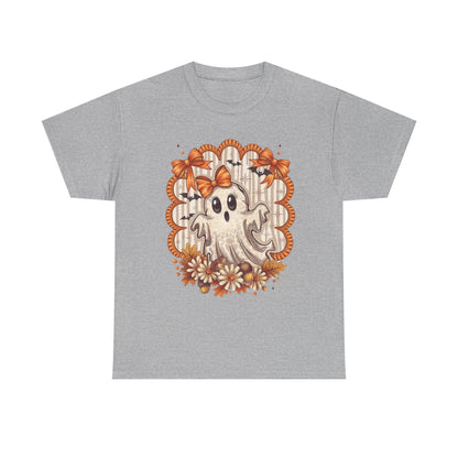 Fall Ghost Unisex Cotton Tee, Halloween Shirt, Autumn Fashion, Cute Ghost Apparel, Gift for Spooky Season