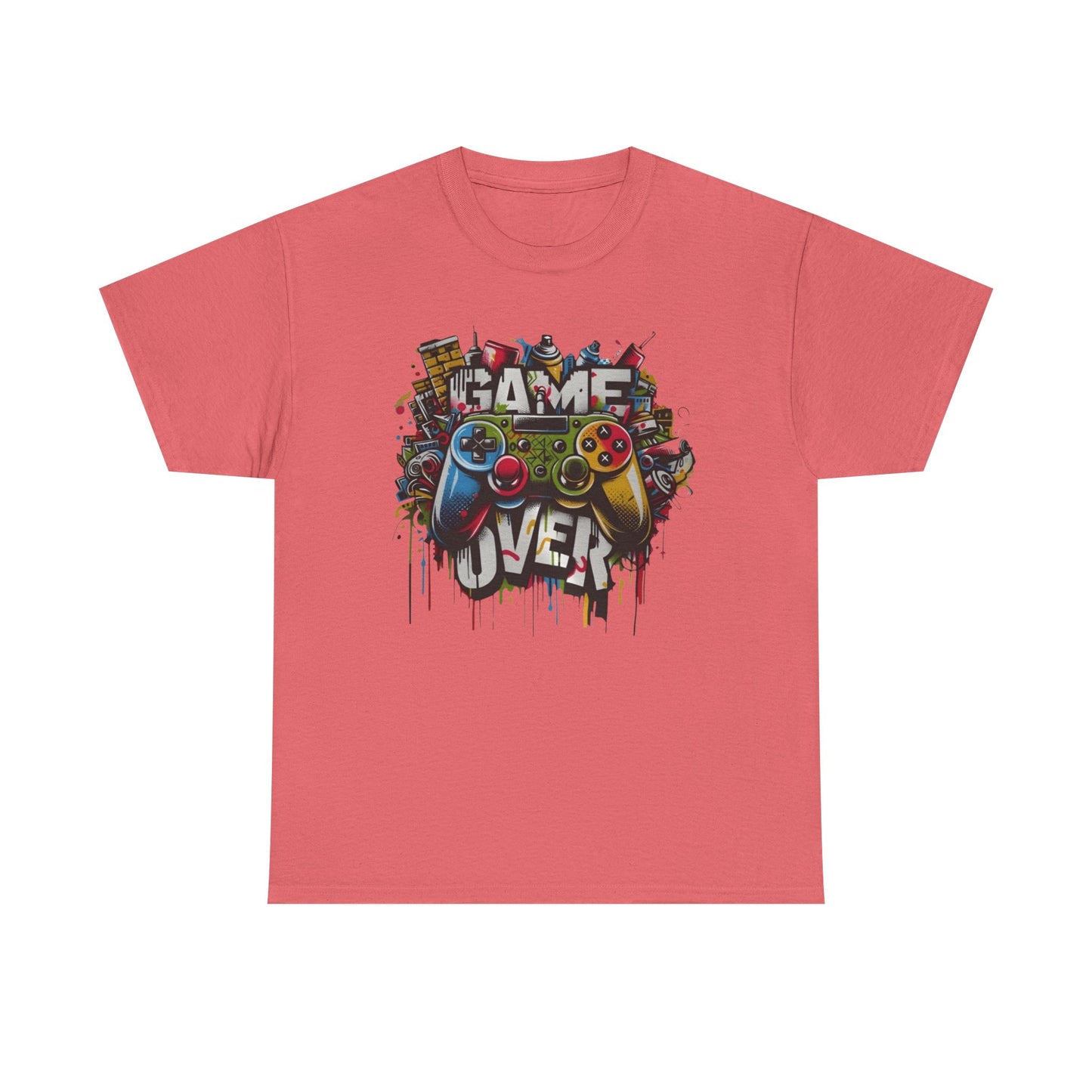 Game Over Unisex Heavy Cotton Tee, Gamer Shirt, Video Game Apparel, Casual Wear, Perfect Gift for Gamers, Birthday Gift, Fun Tee