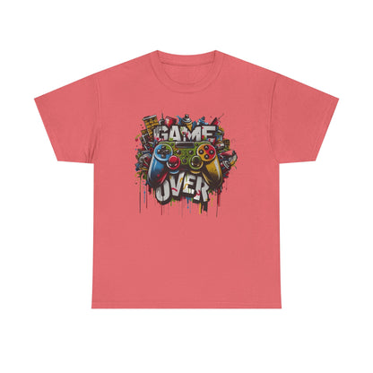 Game Over Unisex Heavy Cotton Tee, Gamer Shirt, Video Game Apparel, Casual Wear, Perfect Gift for Gamers, Birthday Gift, Fun Tee
