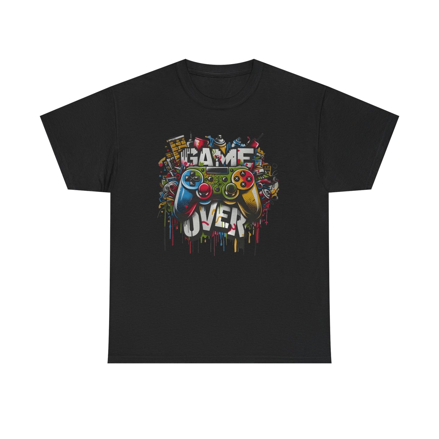 Game Over Unisex Heavy Cotton Tee, Gamer Shirt, Video Game Apparel, Casual Wear, Perfect Gift for Gamers, Birthday Gift, Fun Tee