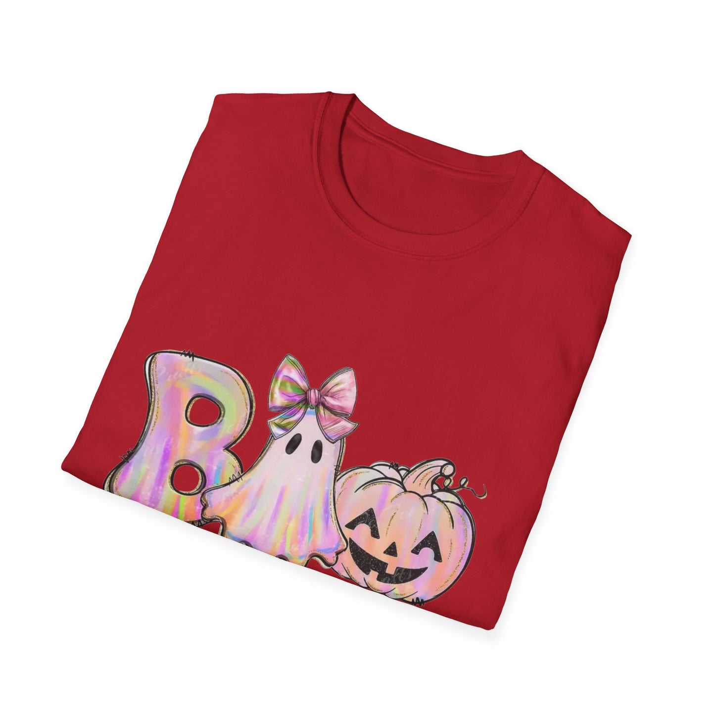 Halloween Ghost Unisex Softstyle T-Shirt, Spooky Tee, Fall Apparel, Pumpkin Shirt, Boo T-Shirt,Halloween Costume