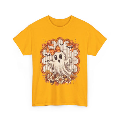 Fall Ghost Unisex Cotton Tee, Halloween Shirt, Autumn Fashion, Cute Ghost Apparel, Gift for Spooky Season