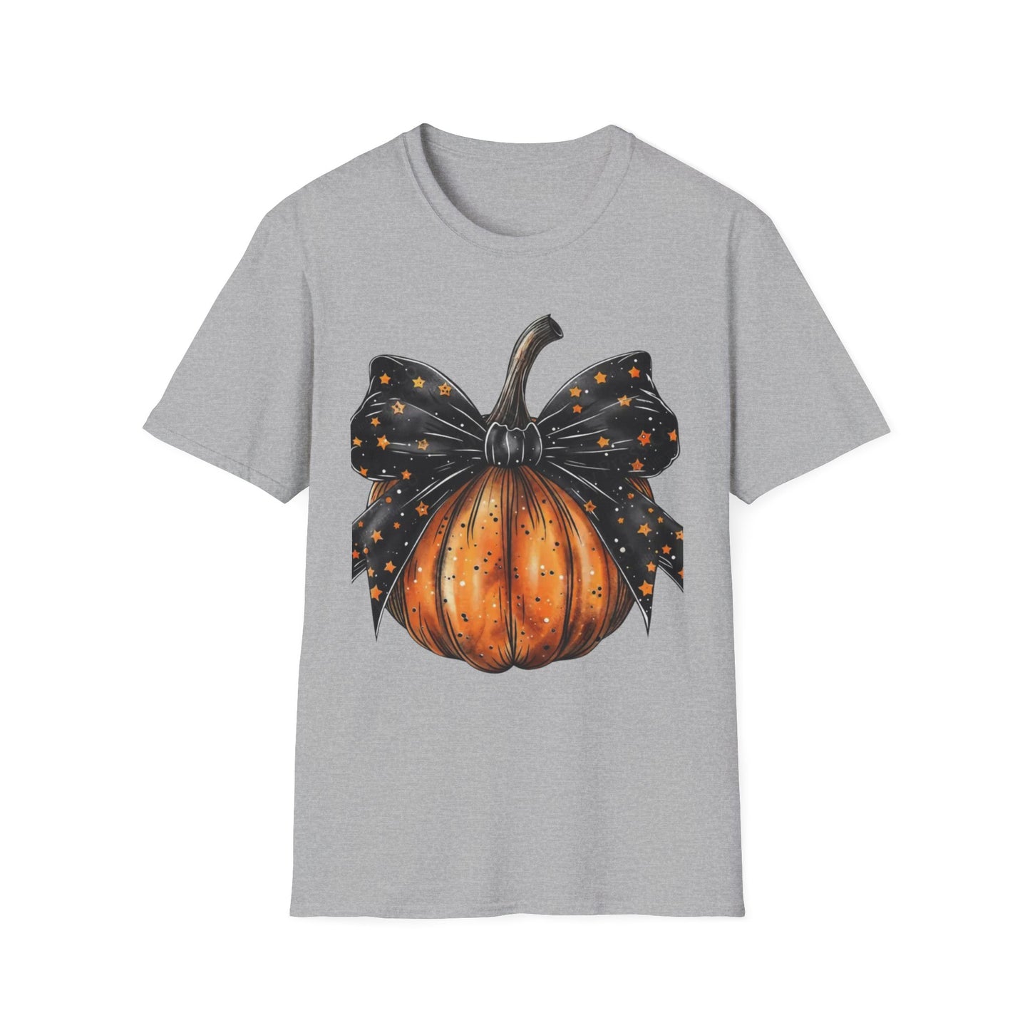 Festive Pumpkin Unisex Softstyle T-Shirt, Fall Fashion Tee, Halloween Shirt, Casual Autumn Wear, Seasonal Gift