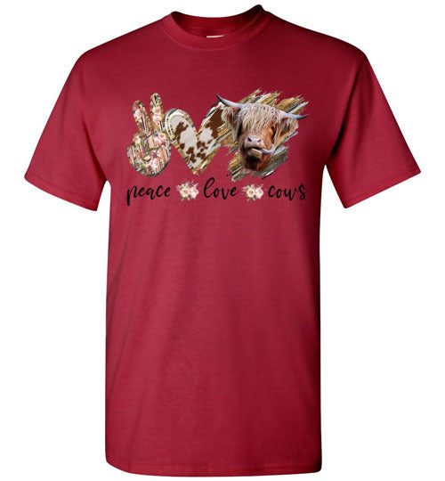 Peace Love Cows Country Tee Shirt Top