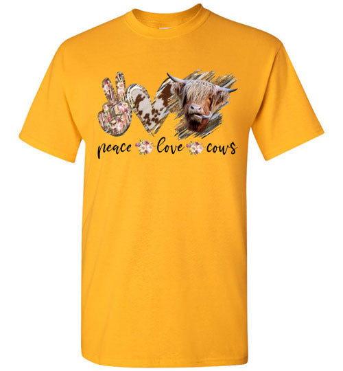Peace Love Cows Country Tee Shirt Top
