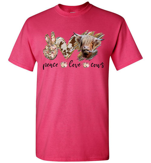 Peace Love Cows Country Tee Shirt Top
