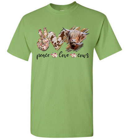 Peace Love Cows Country Tee Shirt Top