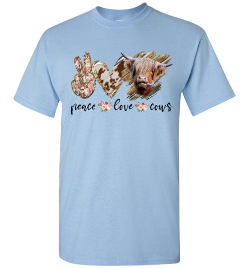 Peace Love Cows Country Tee Shirt Top