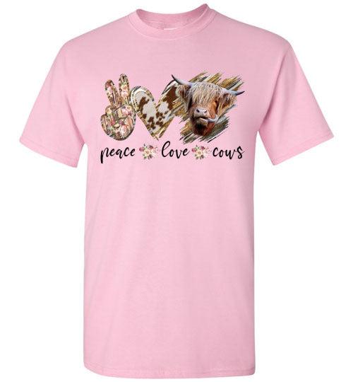 Peace Love Cows Country Tee Shirt Top
