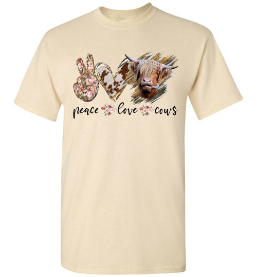 Peace Love Cows Country Tee Shirt Top