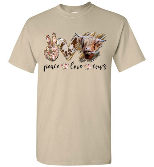 Peace Love Cows Country Tee Shirt Top