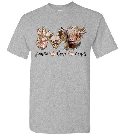 Peace Love Cows Country Tee Shirt Top