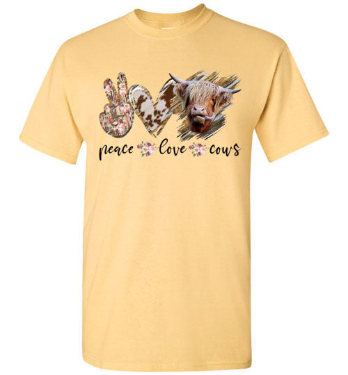 Peace Love Cows Country Tee Shirt Top