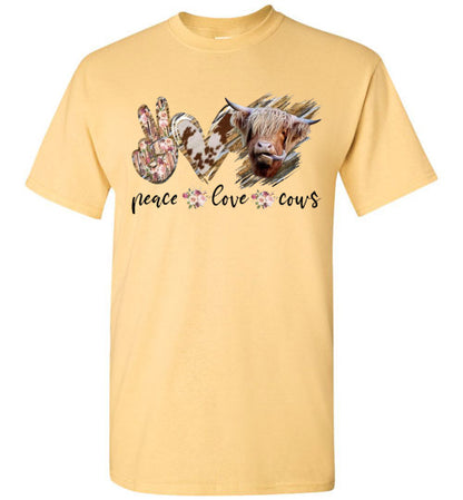 Peace Love Cows Country Tee Shirt Top