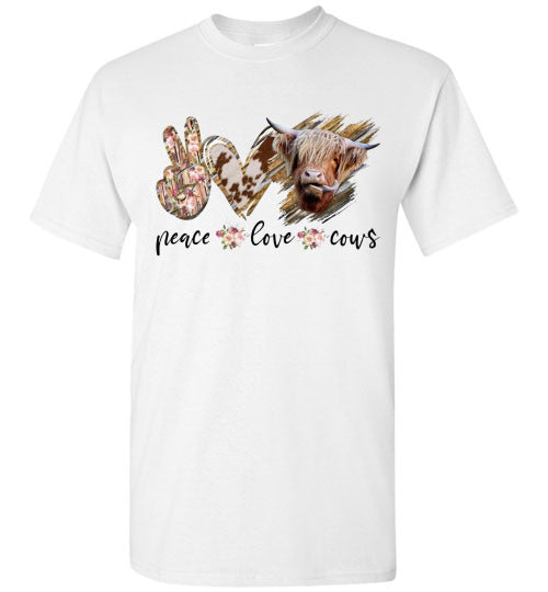 Peace Love Cows Country Tee Shirt Top